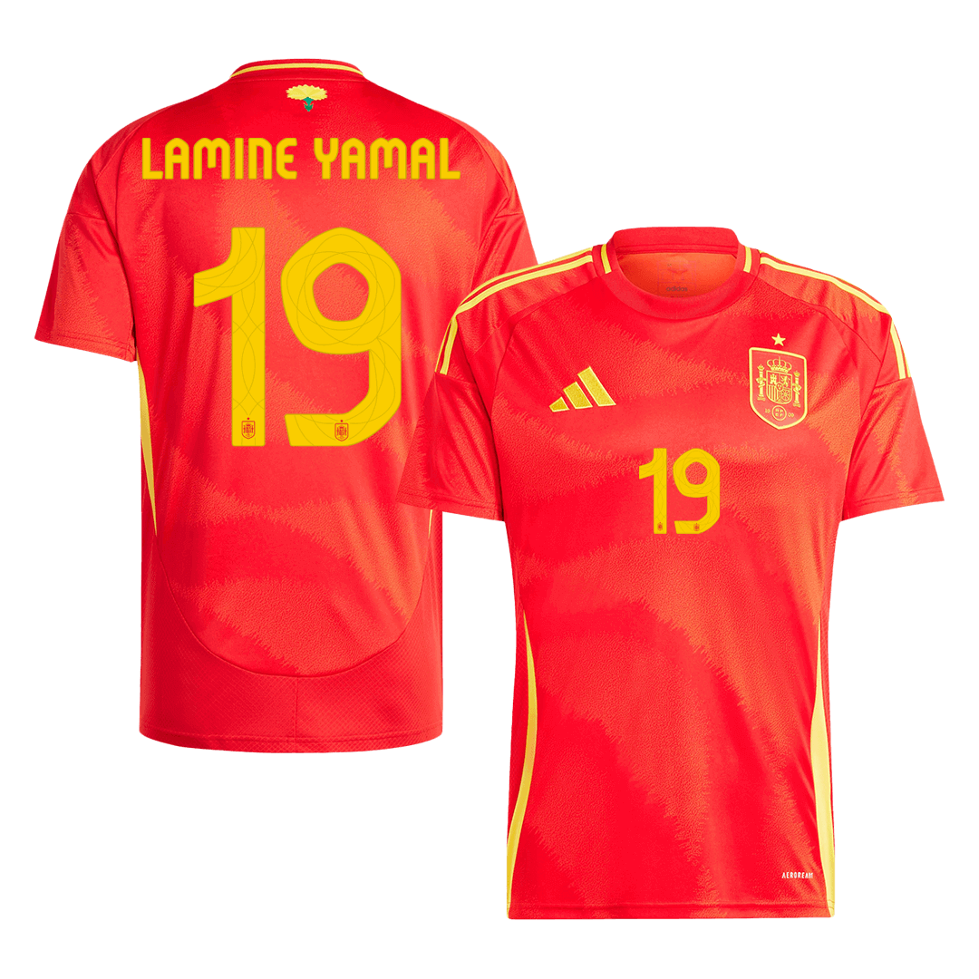 LAMINE YAMAL #19 Spain Home Soccer Jersey EURO 2024