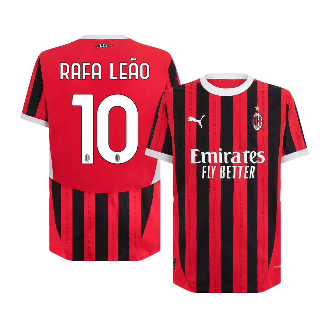 RAFA LEÃO #10 AC Milan Home Authentic Soccer Jersey 2024/25