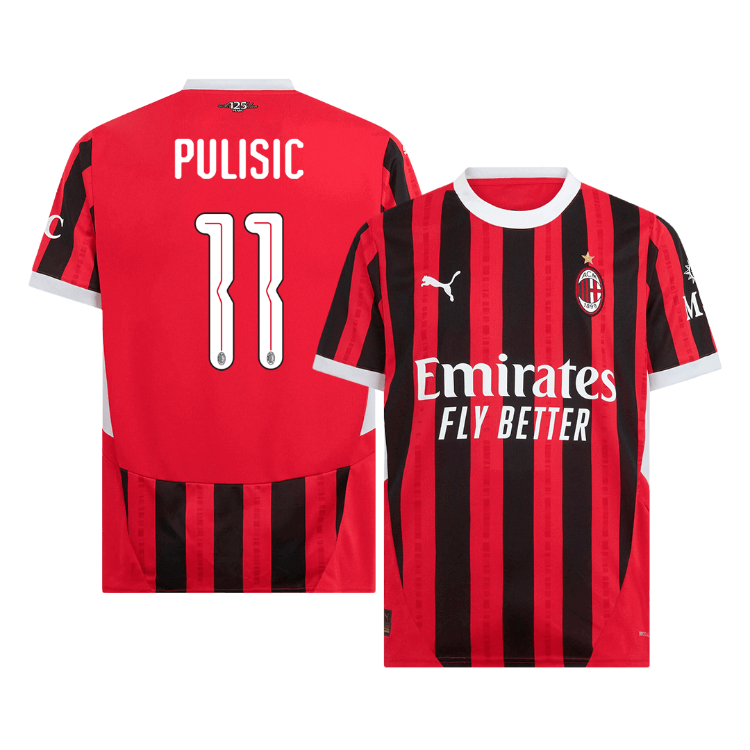 PULISIC #11 AC Milan Home Soccer Jersey 2024/25 - UCL