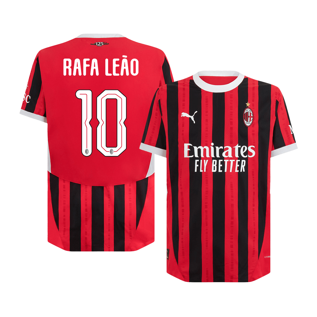 RAFA LEÃO #10 AC Milan Home Authentic Soccer Jersey 2024/25 - UCL