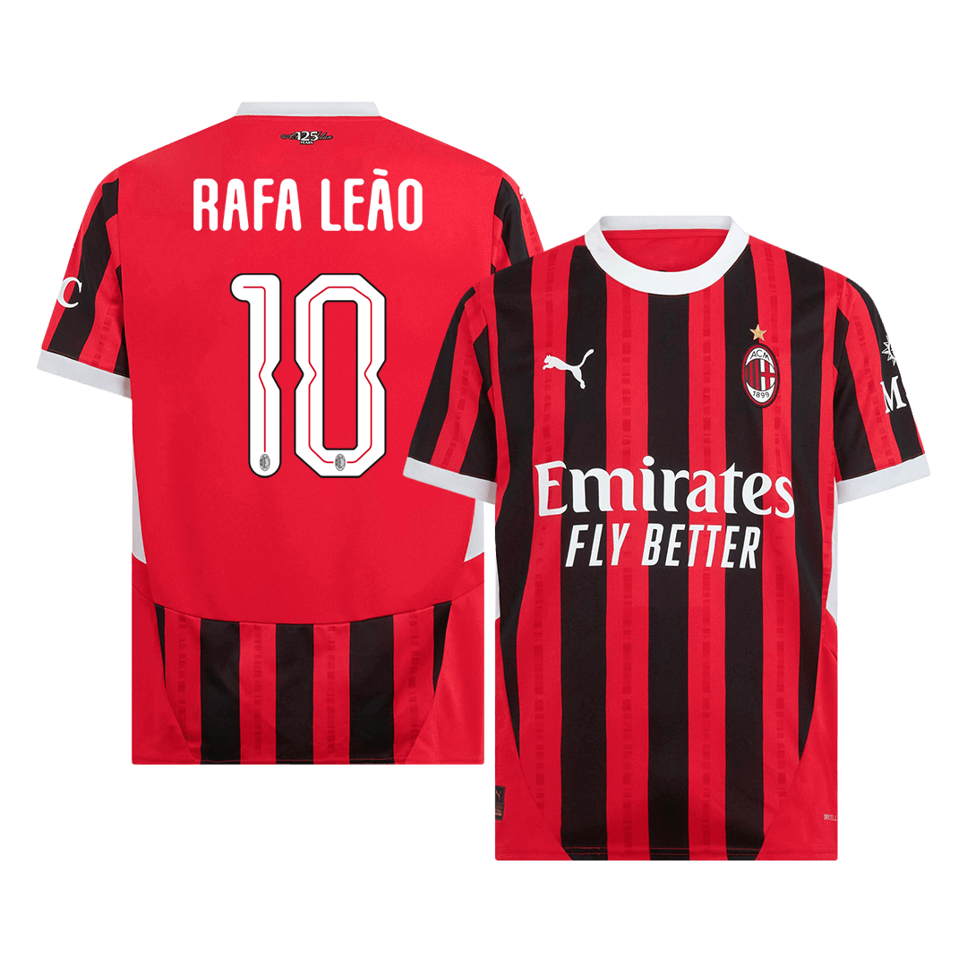 RAFA LEÃO #10 AC Milan Home Soccer Jersey 2024/25 - UCL
