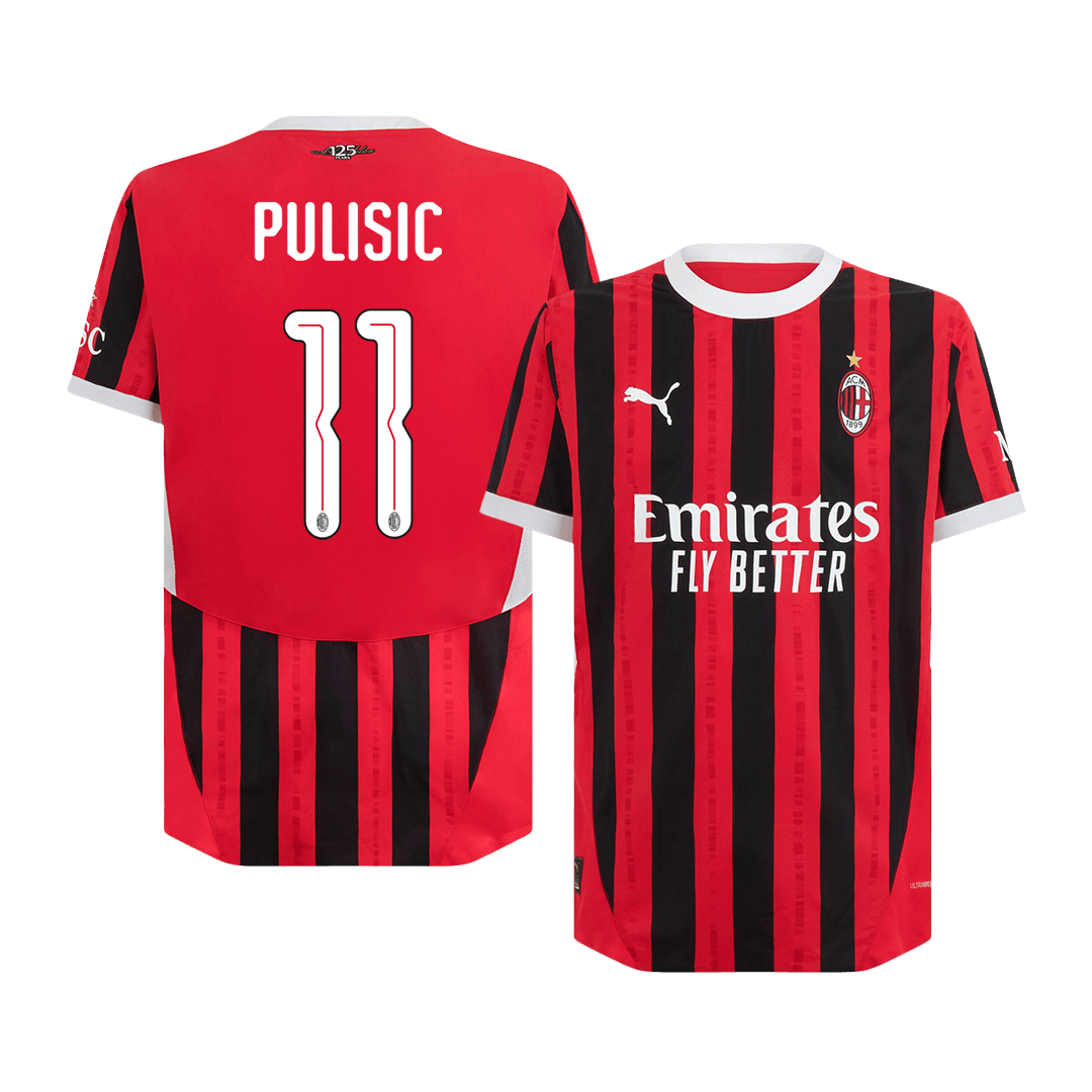 PULISIC #11 AC Milan Home Authentic Soccer Jersey 2024/25 - UCL