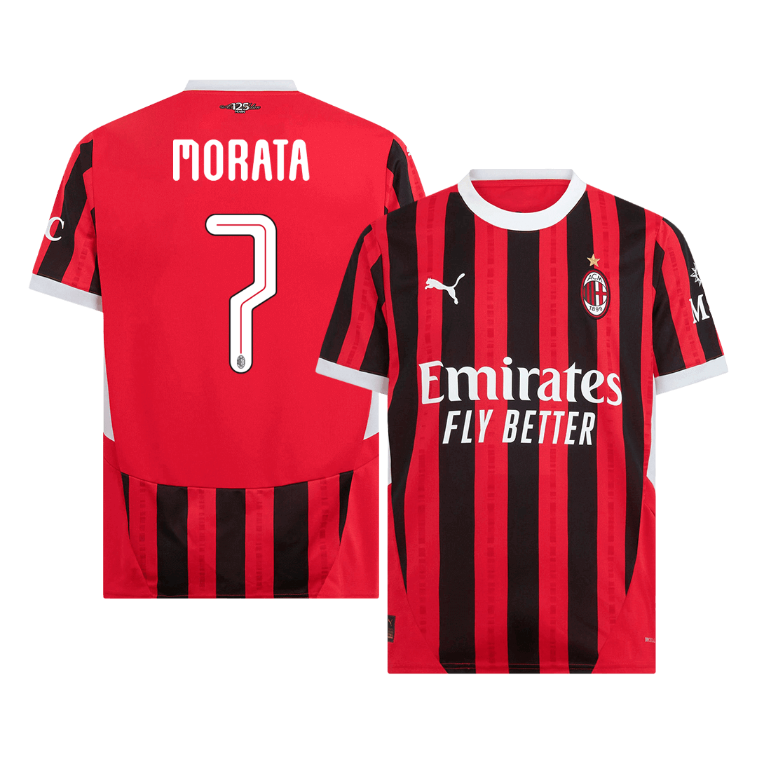 MORATA #7 AC Milan Home Soccer Jersey 2024/25 - UCL