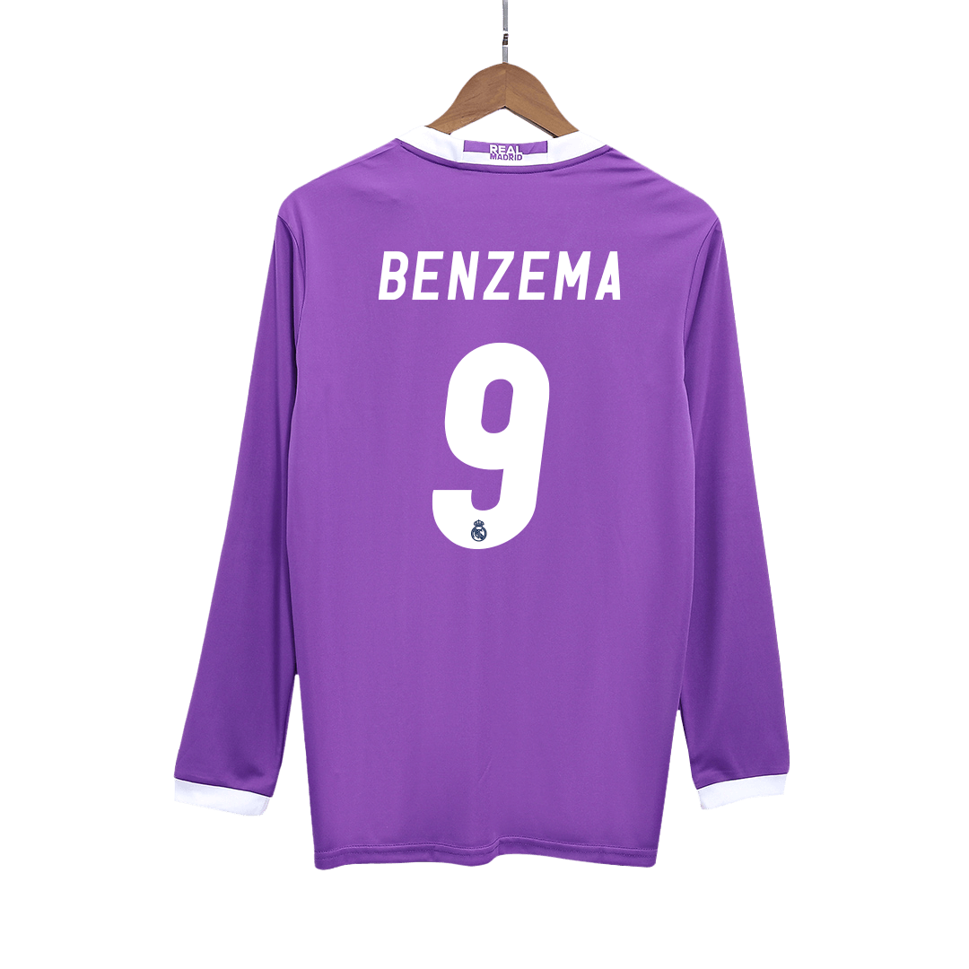 Vintage Soccer Jersey BENZEMA #9 Real Madrid Away Long Sleeve 2016/17
