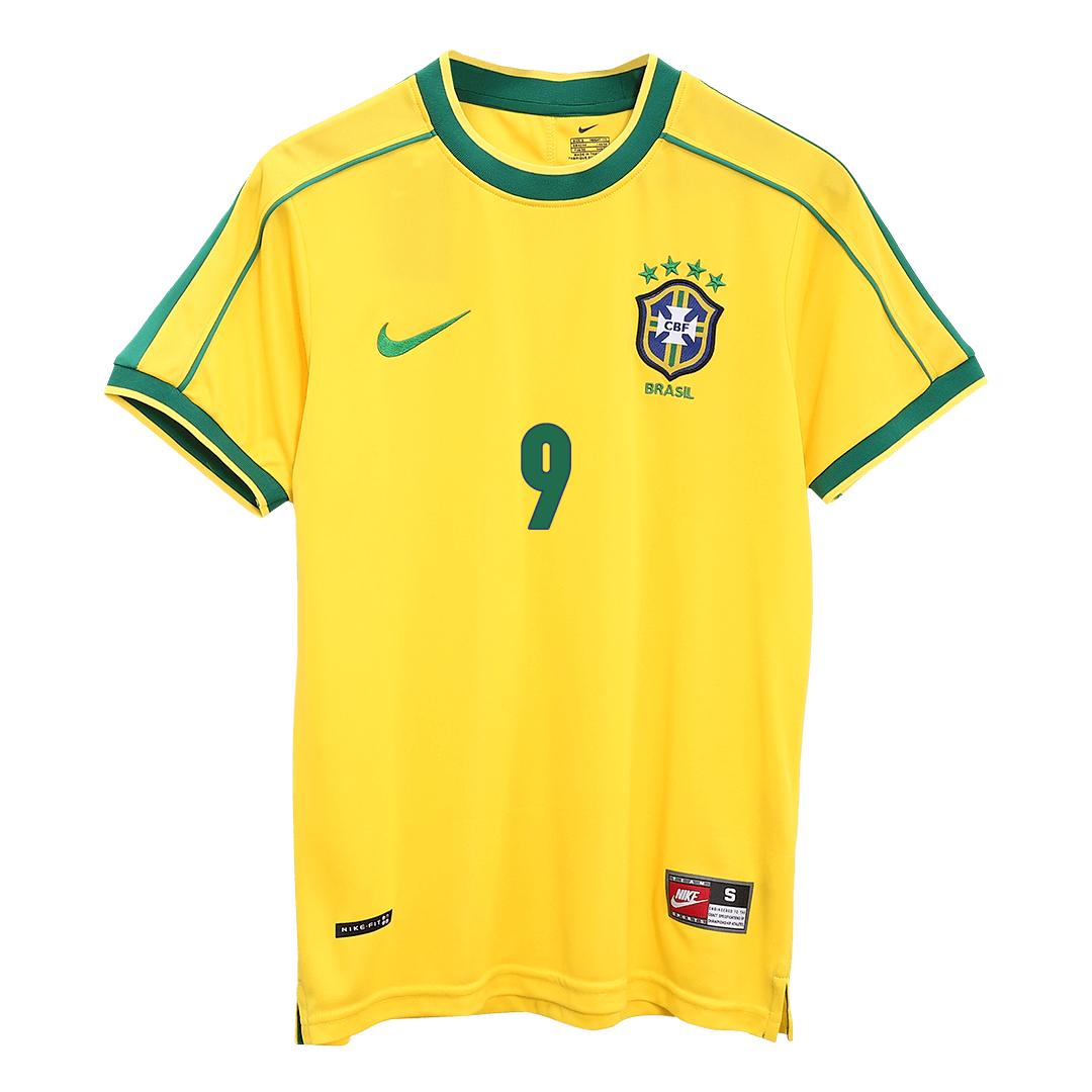 Vintage Soccer Jersey RONALDO #9 Brazil Home 1998