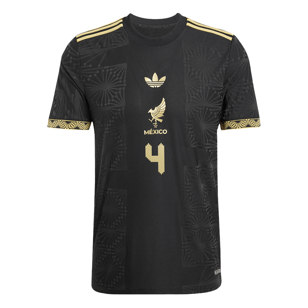 E.ÁLVAREZ #4 Mexico Third Away Authentic Soccer Jersey 2025 -Gold Cup