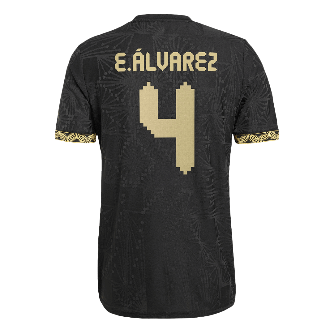 E.ÁLVAREZ #4 Mexico Third Away Authentic Soccer Jersey 2025 -Gold Cup