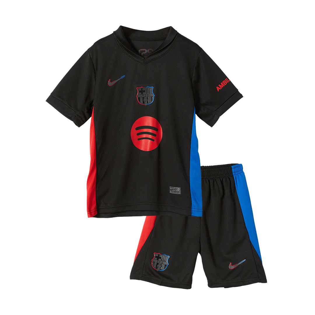 Barcelona Away Kids Soccer Jerseys Kit 2024/25 - Spotify Logo Without Text