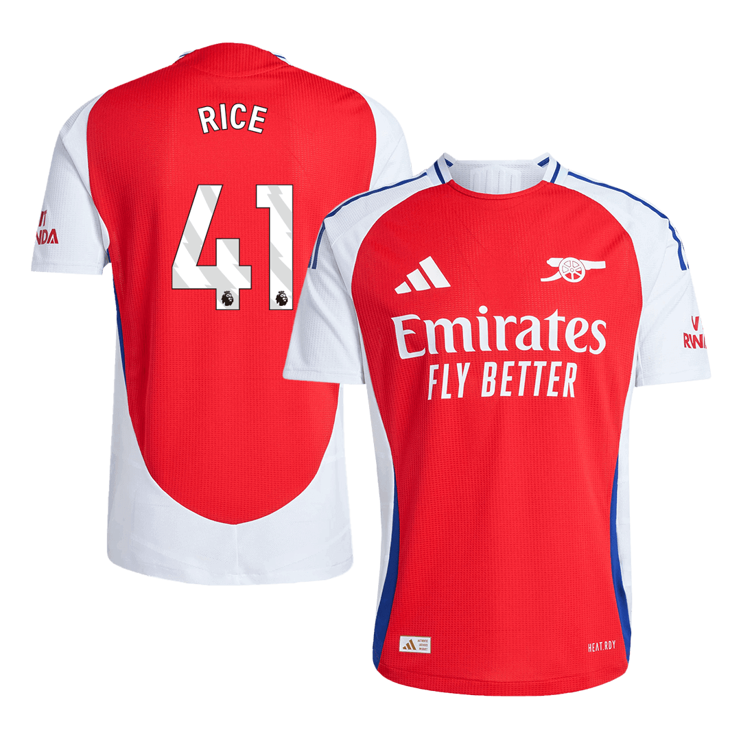 RICE #41 Arsenal Home Authentic Soccer Jersey 2024/25