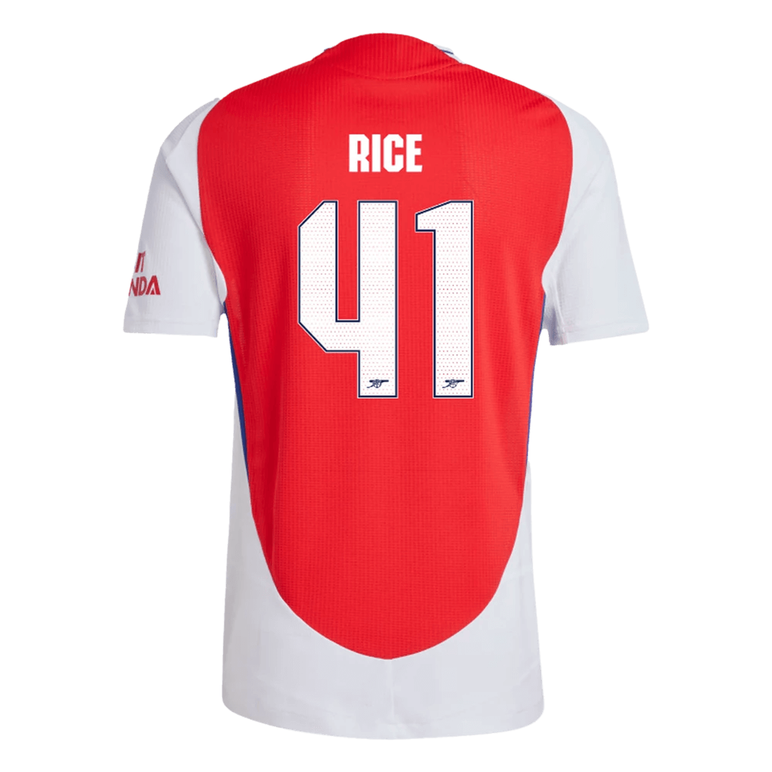 RICE #41 Arsenal Home Authentic Soccer Jersey 2024/25 - UCL