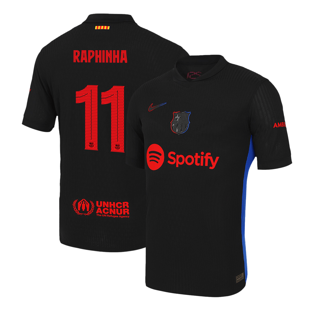 RAPHINHA #11 Barcelona Away Authentic Soccer Jersey 2024/25 - UCL