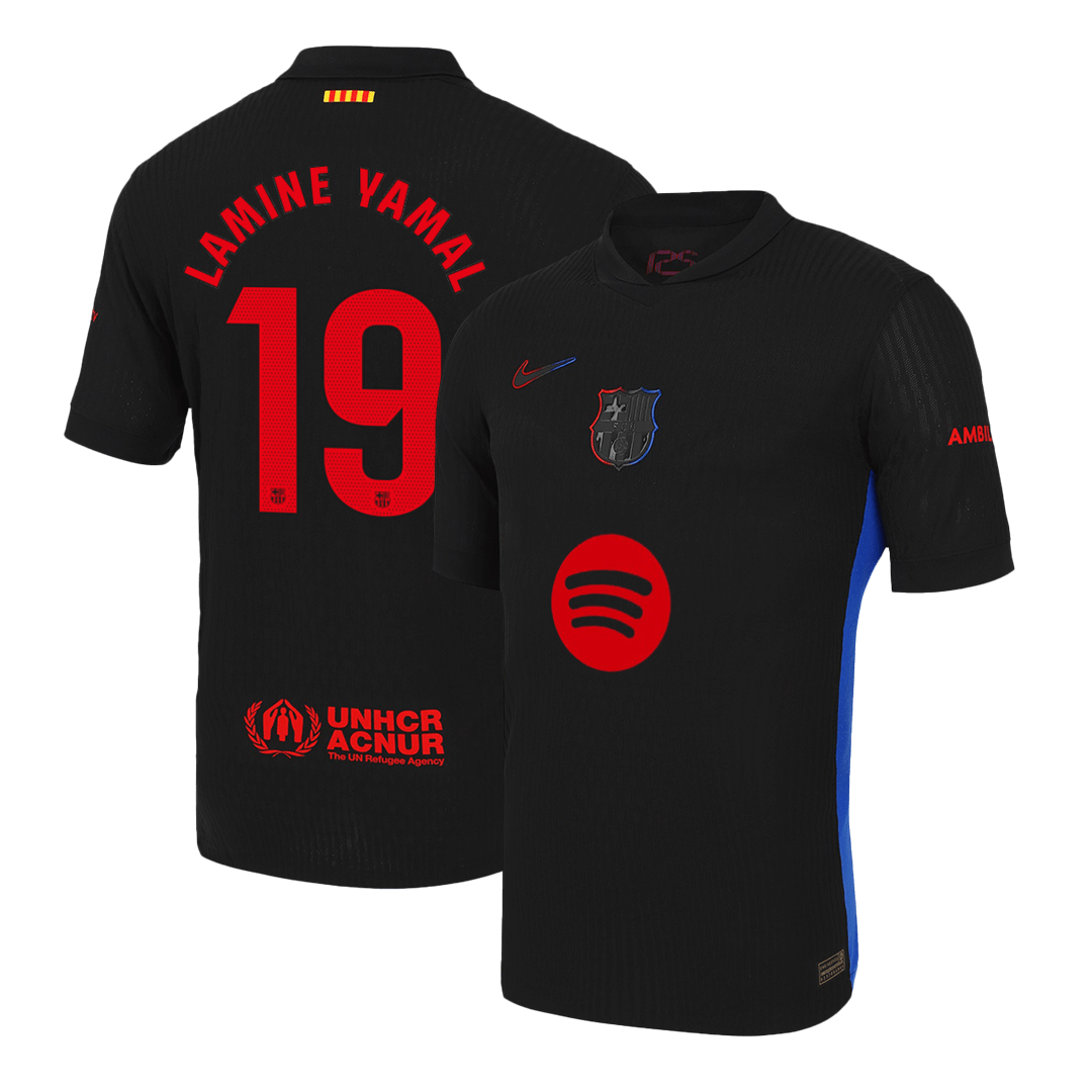 LAMINE YAMAL #19 Barcelona Away Authentic Soccer Jersey 2024/25- Spotify Logo Without Text