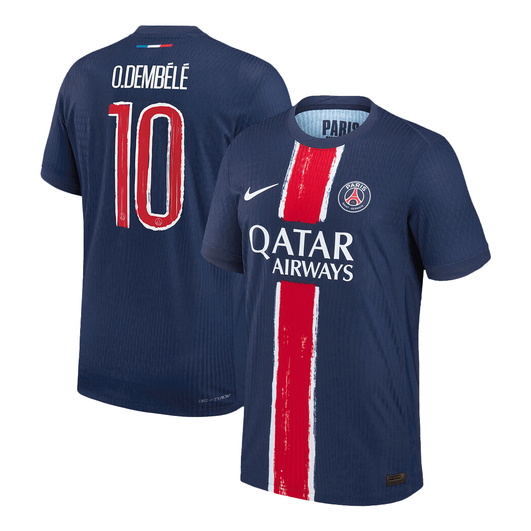 O.DEMBÉLÉ #10 PSG Home Authentic Soccer Jersey 2024/25 - UCL