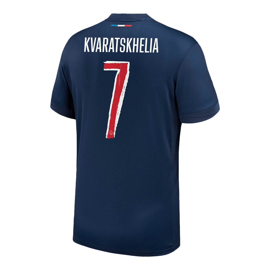 KVARATSKHELIA #7 PSG Home Soccer Jersey 2024/25 -UCL