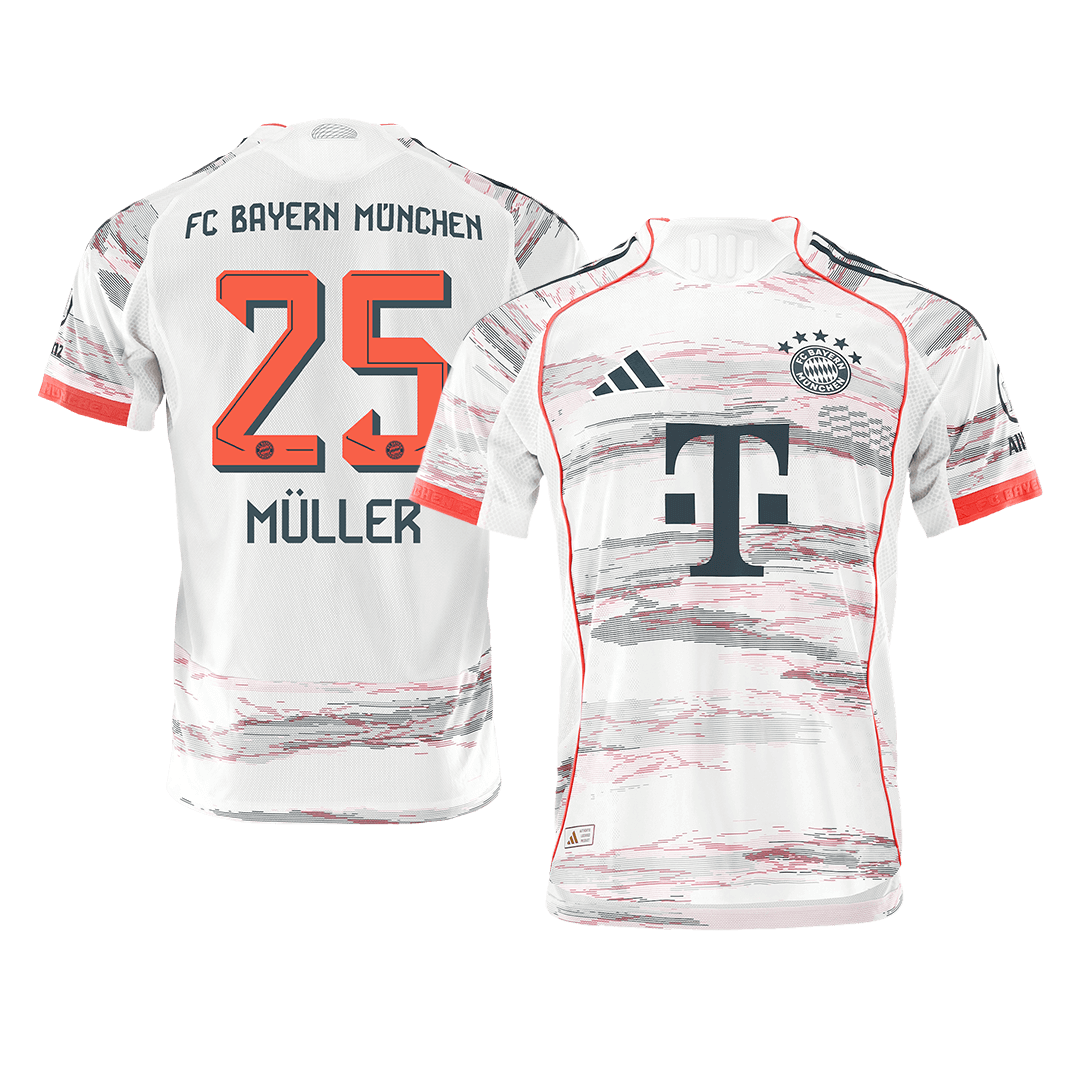 MÜLLER #25 Bayern Munich Away Authentic Soccer Jersey 2025/26
