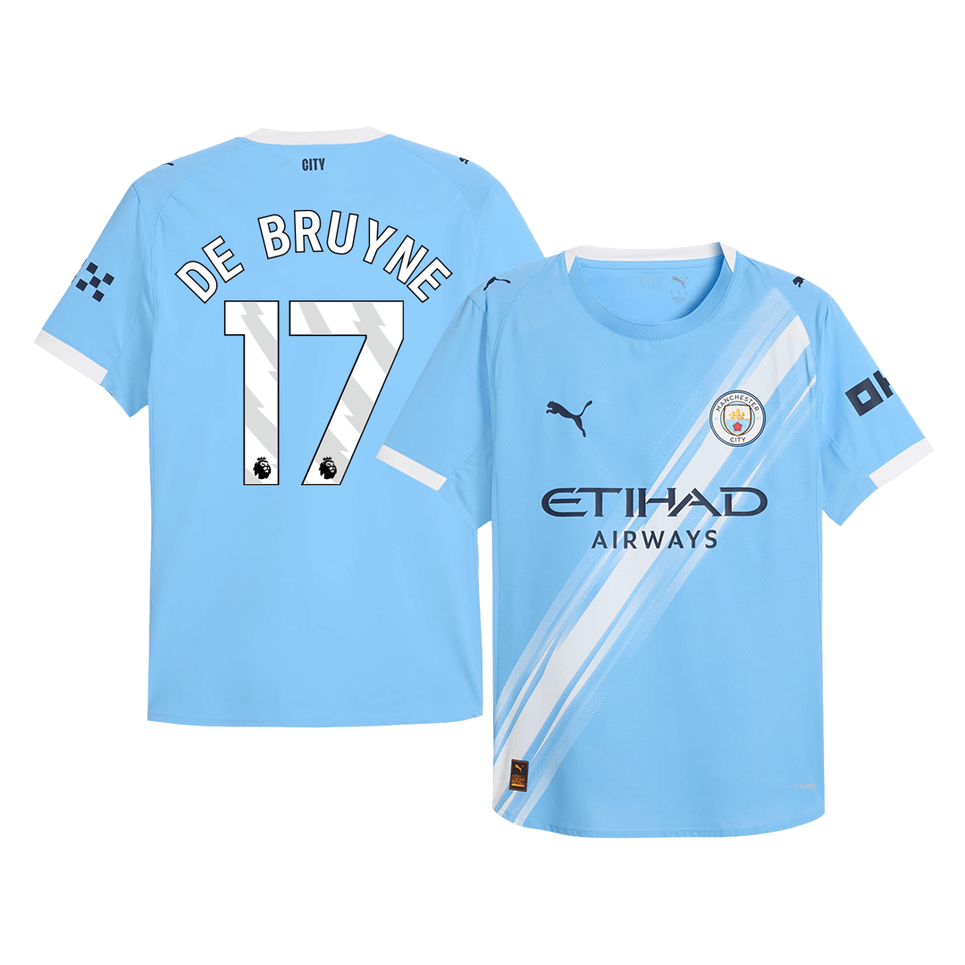 DE BRUYNE #17 Manchester City Home Authentic Soccer Jersey 2025/26