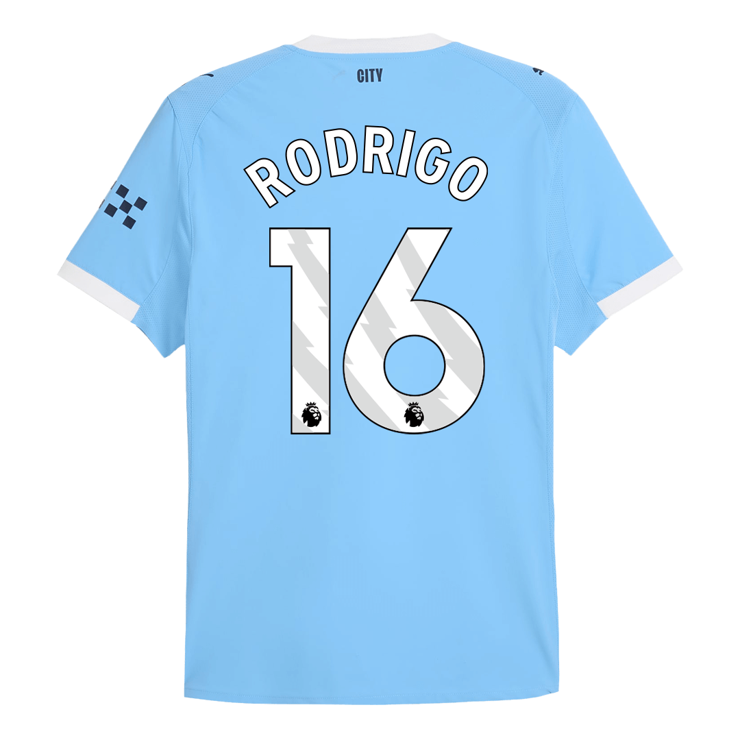 RODRIGO #16 Manchester City Home Authentic Soccer Jersey 2025/26