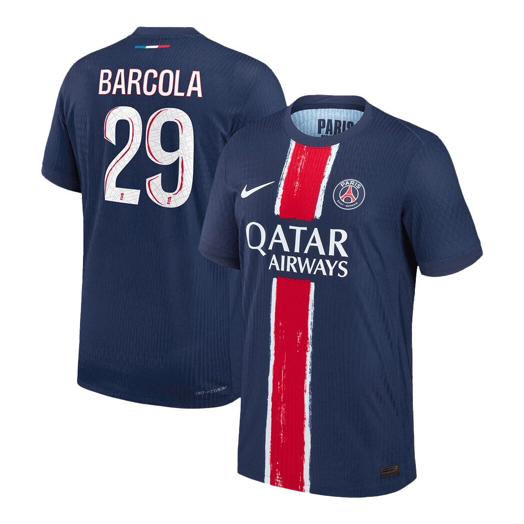 BARCOLA #29 PSG Home Authentic Soccer Jersey 2024/25