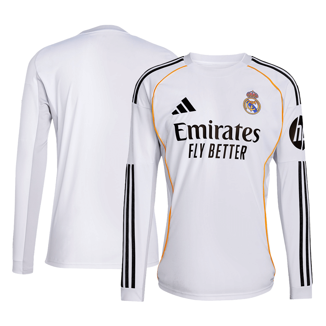 Real Madrid Home Long Sleeve Soccer Jersey 2025/26
