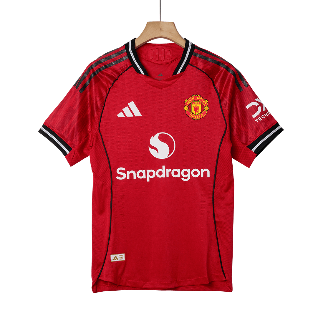B.FERNANDES #8 Manchester United Home Authentic Soccer Jersey 2025/26