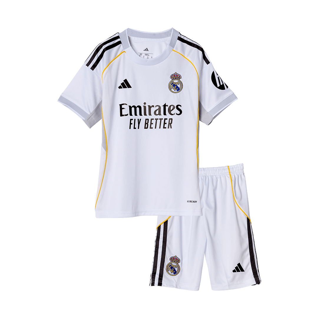 Real Madrid Home Kids Soccer Jerseys Kit 2025/26