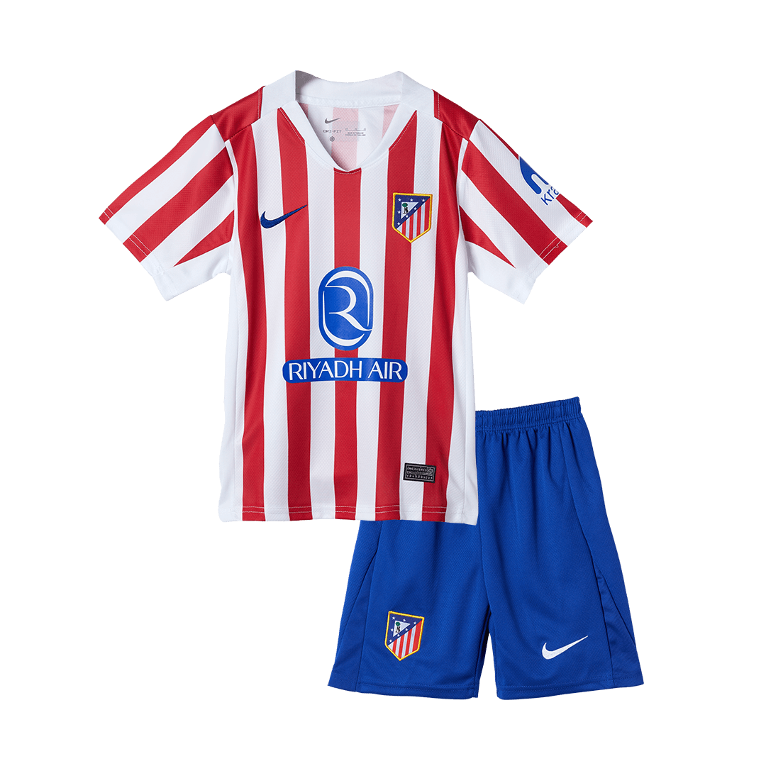 Atletico Madrid Home Kids Soccer Jerseys Kit 2025/26