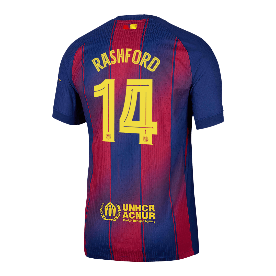 RASHFORD #14 Barcelona Home Authentic Soccer Jersey 2025/26 - UCL