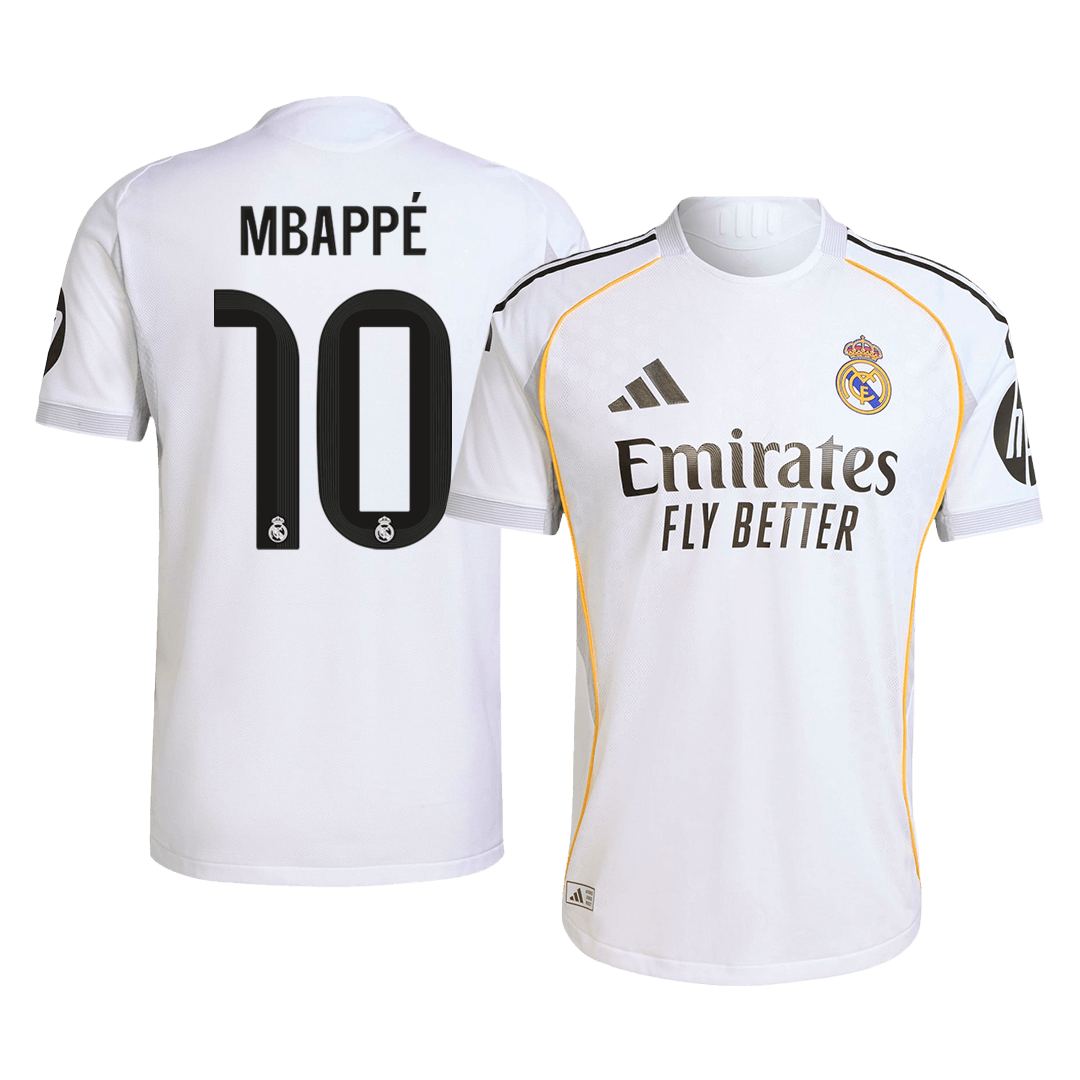 MBAPPÉ #10 Real Madrid Home Authentic Soccer Jersey 2025/26