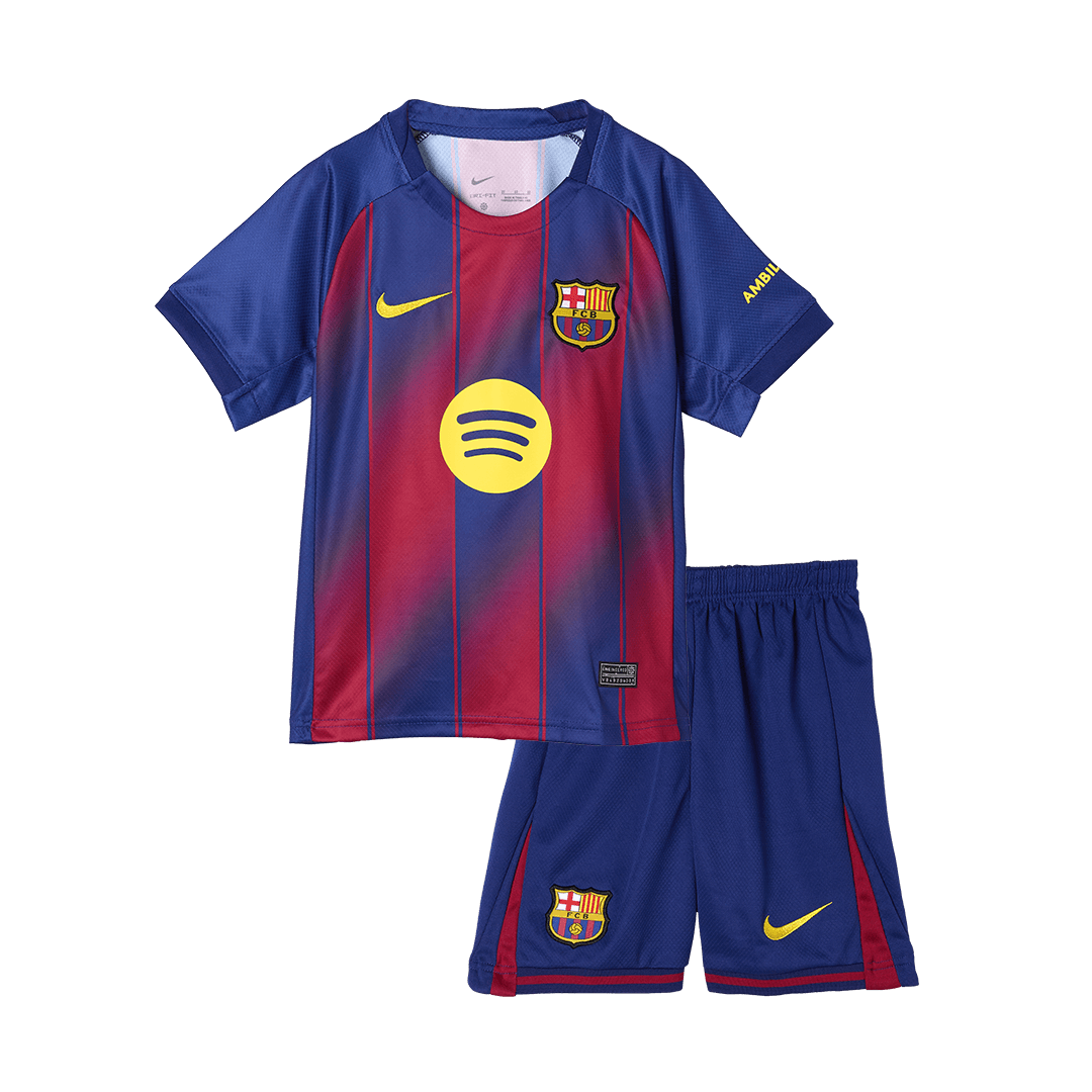 Barcelona Home Kids Soccer Jerseys Kit 2025/26