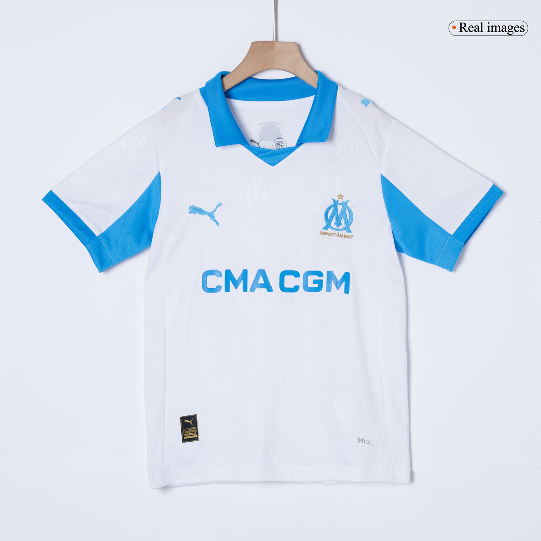 Marseille Home Kids Soccer Jerseys Kit 2025/26