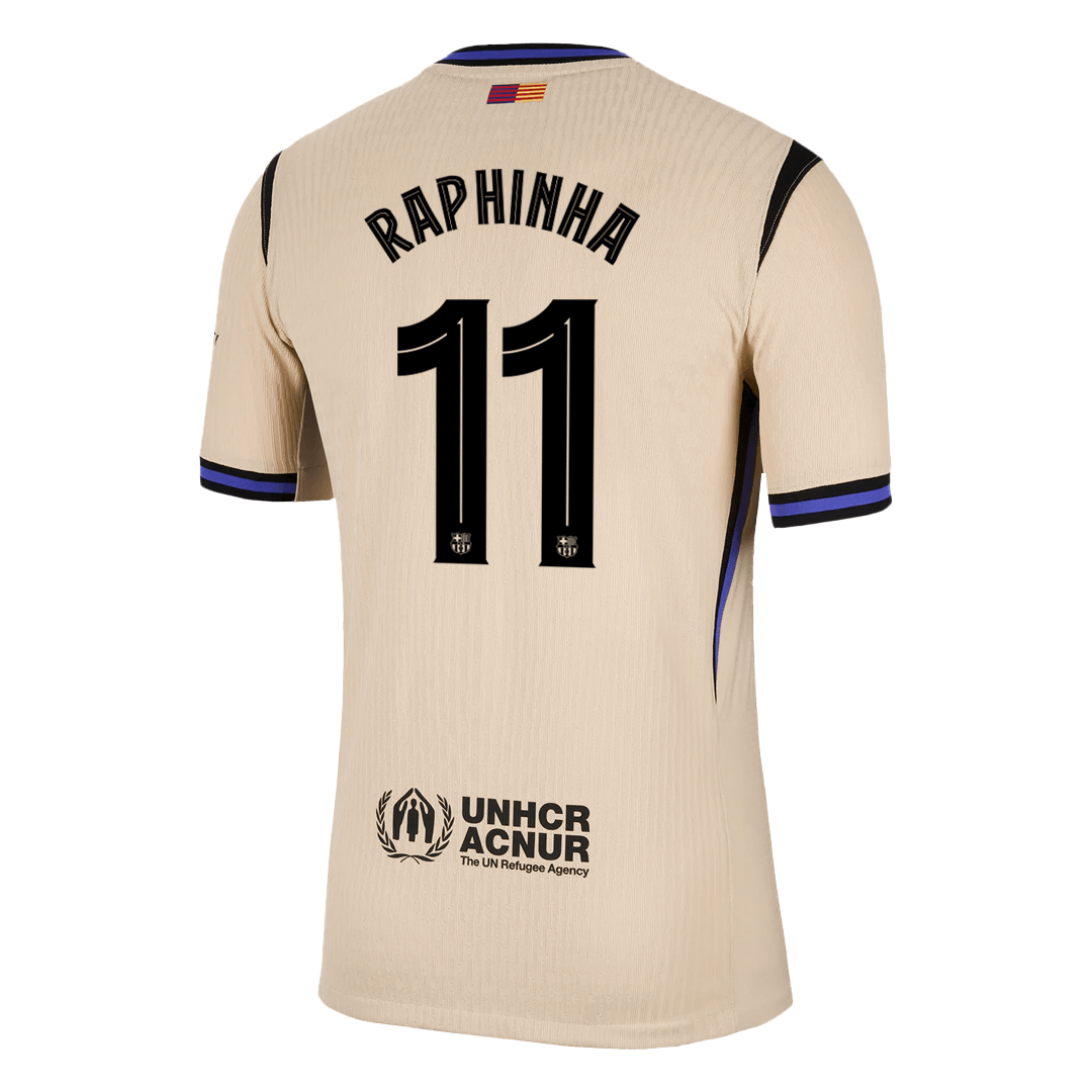 RAPHINHA #11 Barcelona Away Authentic Soccer Jersey 2025/26 - UCL