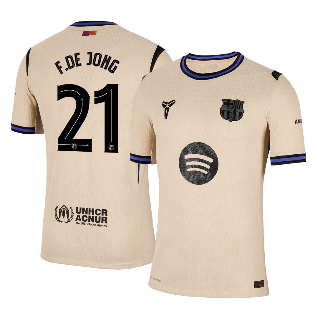 F.DE JONG #21 Barcelona Away Authentic Soccer Jersey 2025/26 - UCL