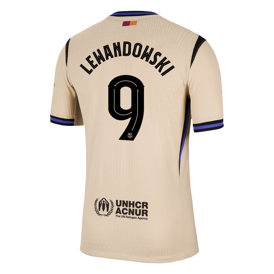 LEWANDOWSKI #9 Barcelona Away Authentic Soccer Jersey 2025/26 - UCL