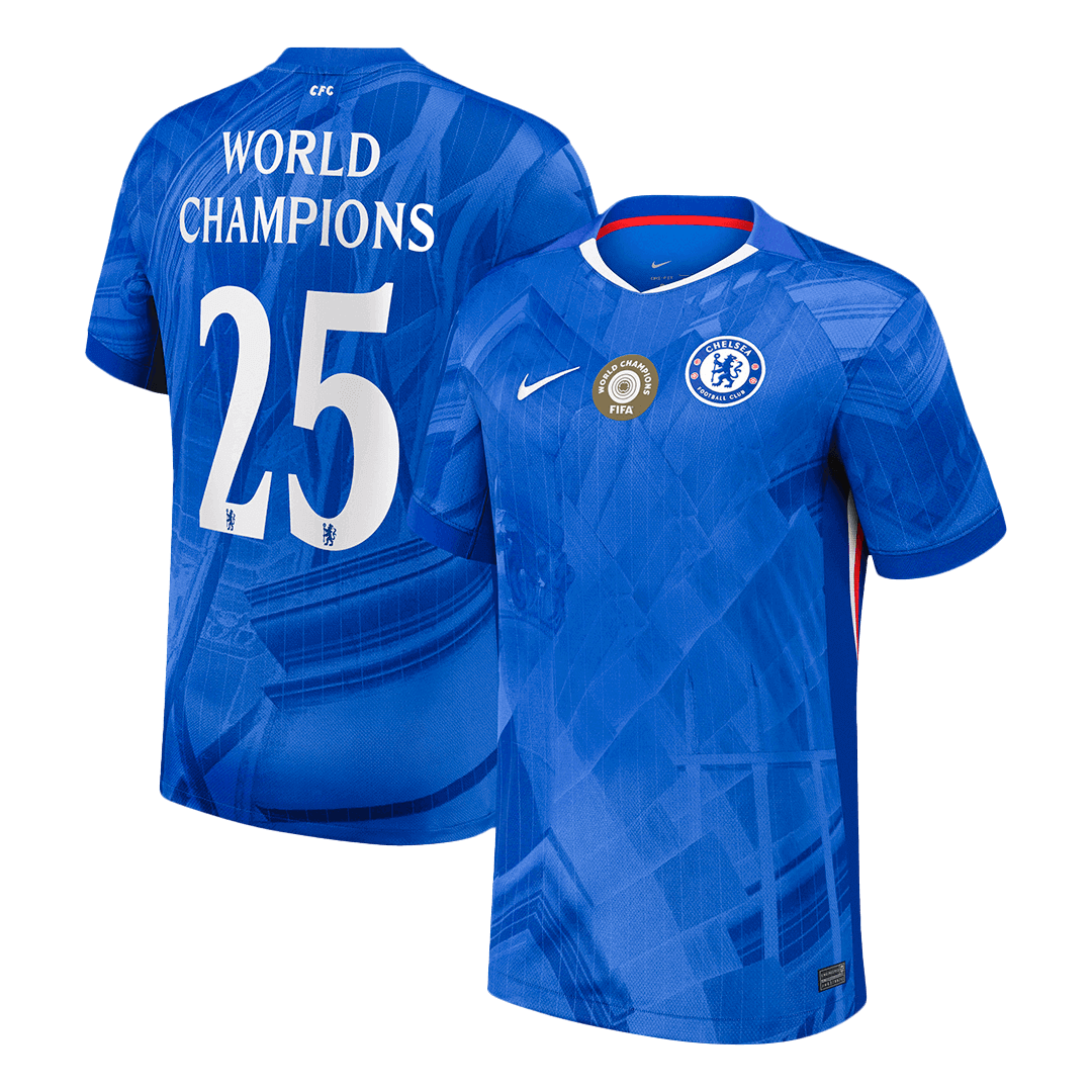 WORLD CHAMPIONS #25 Chelsea Home Soccer Jersey 2025/26 with chest badge