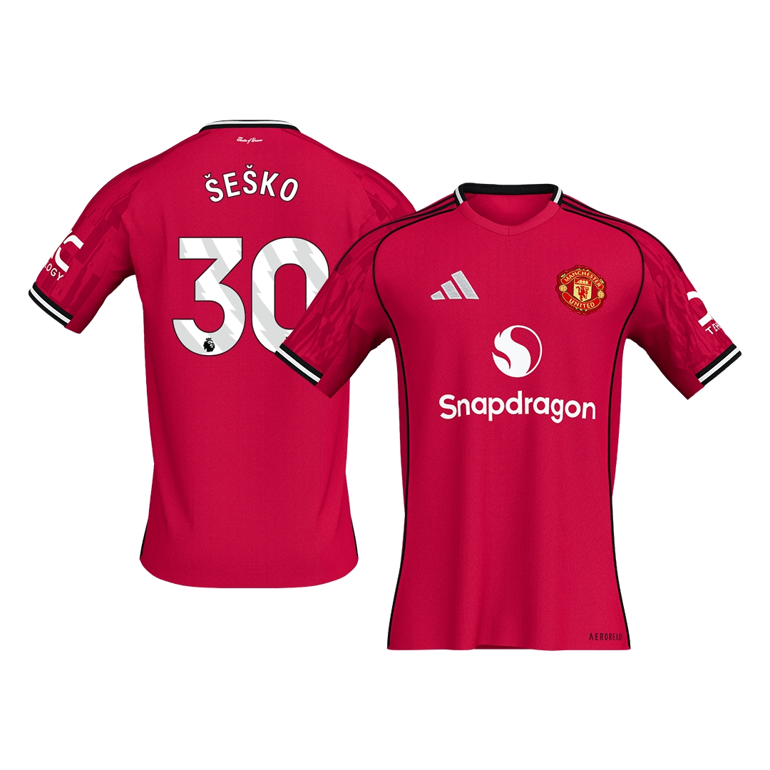 ŠEŠKO #30 Manchester United Home Soccer Jersey 2025/26
