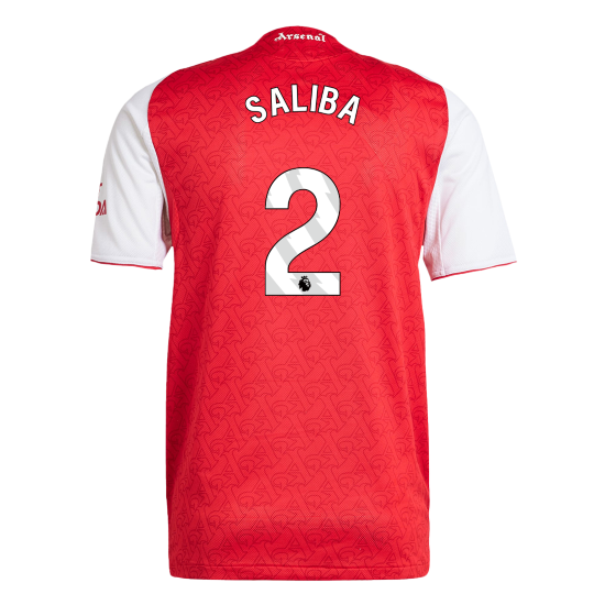 SALIBA #2 Arsenal Home Authentic Soccer Jersey 2025/26