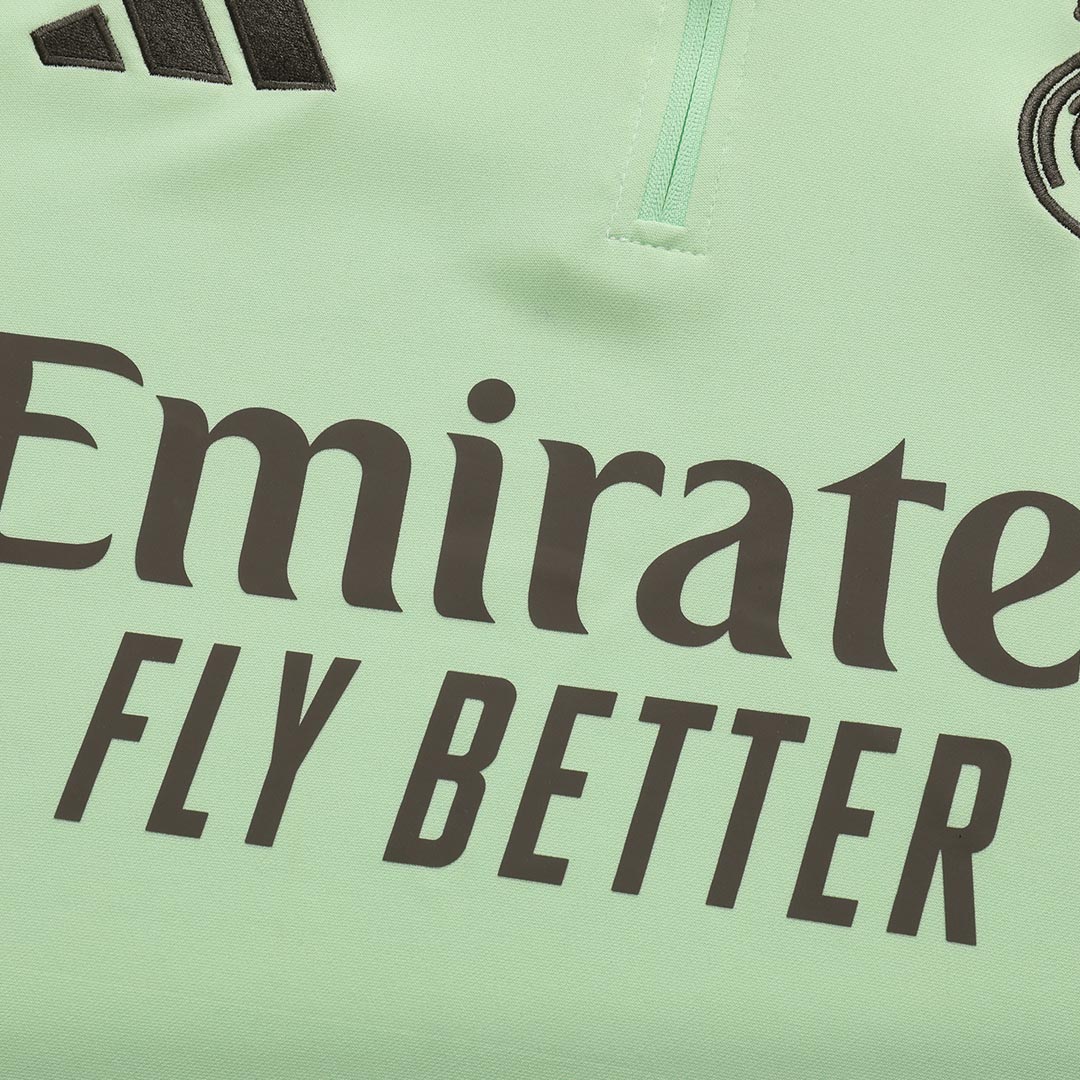 Real Madrid 1/4 Zip Tracksuit 2025/26 Kids Green