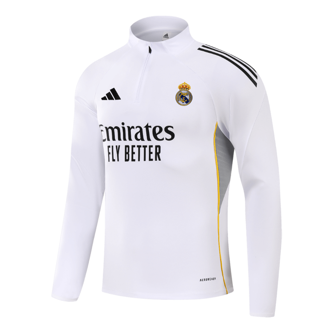 Real Madrid 1/4 Zip Tracksuit 2025/26 Kids White