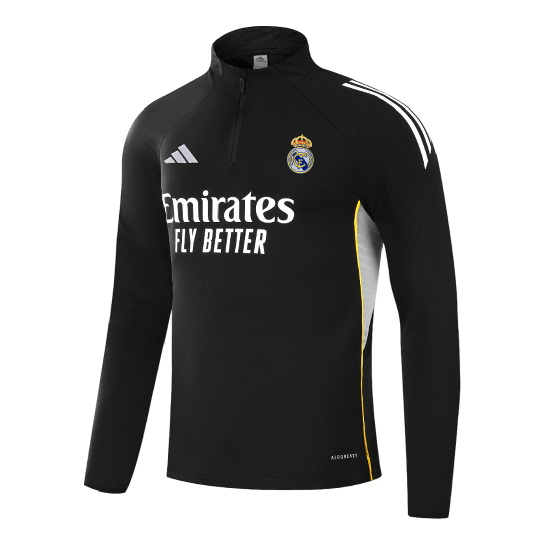 Real Madrid 1/4 Zip Tracksuit 2025/26 Kids Black